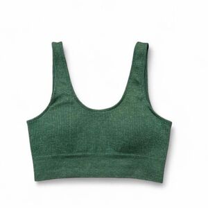 Balance Athletica (now vitality) padded channel green ribbed sports bra